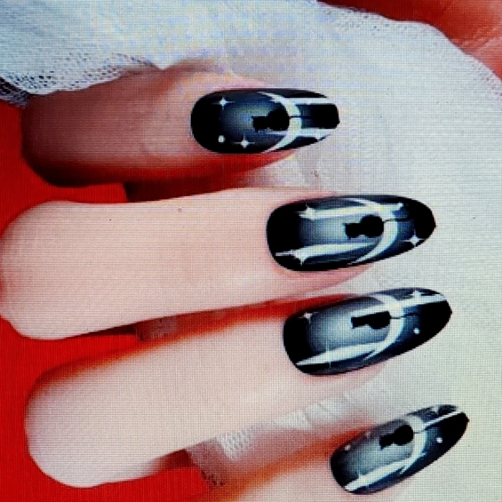 Cat Moon Stars Press On Nails Romwe - Picture 2 of 4